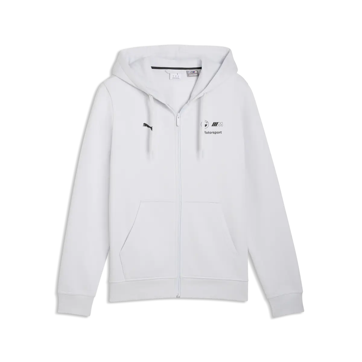 Puma BMW MMS Ess Fleece Jacket Beyaz Erkek Fermuarlı Kapüşonlu Sweatshirt