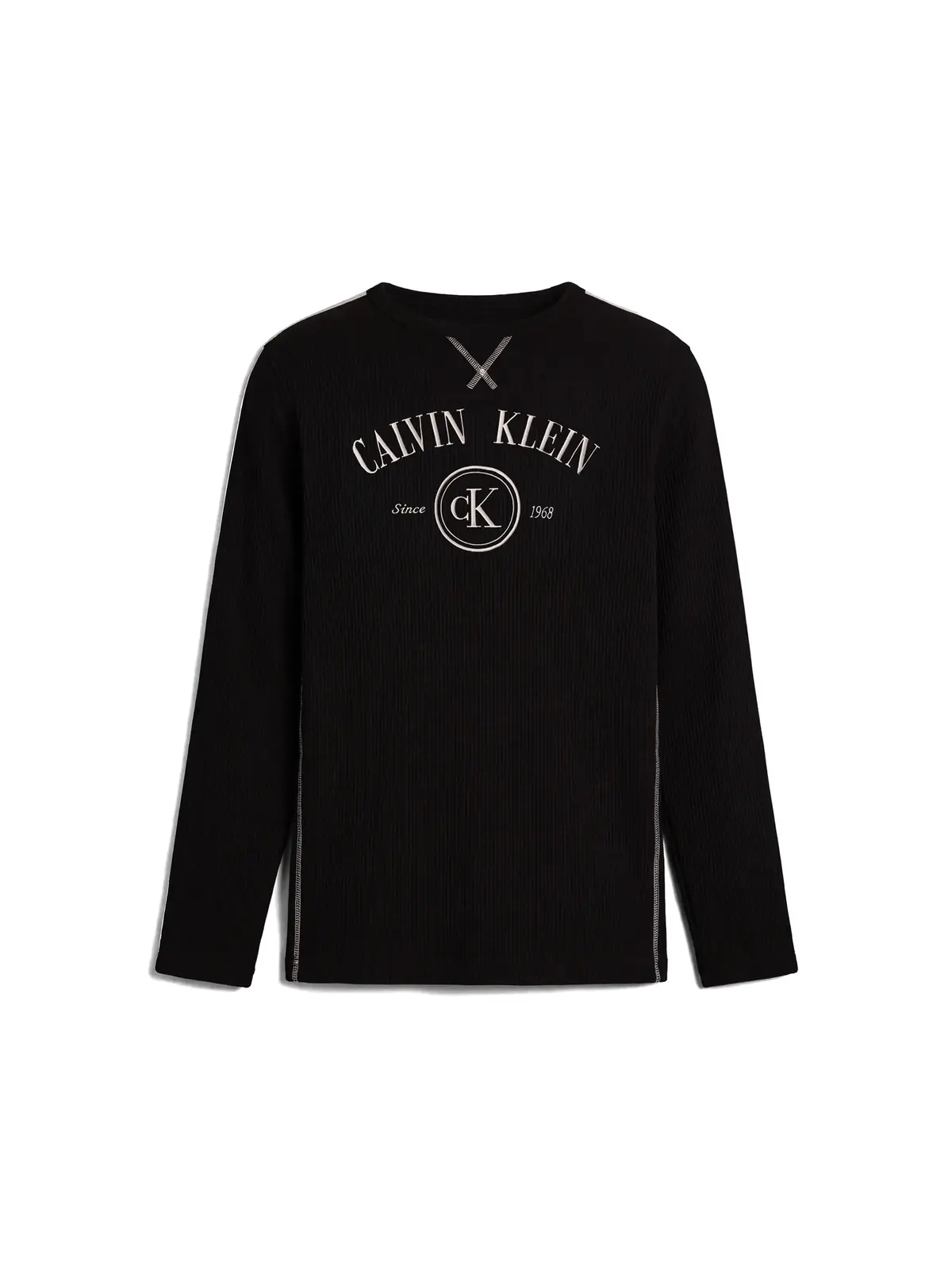 Calvin Klein WAFFLE L/S CREW NECK, UB1 Siyah Erkek Sweatshirt