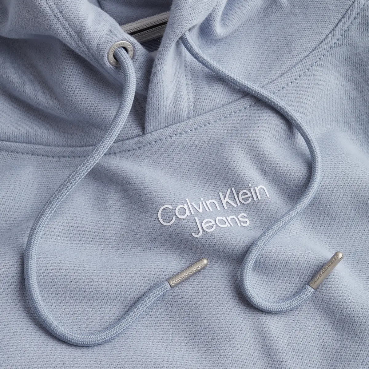 Calvin Klein STACKED LOGO HOODIE Erkek Gri Hoodie