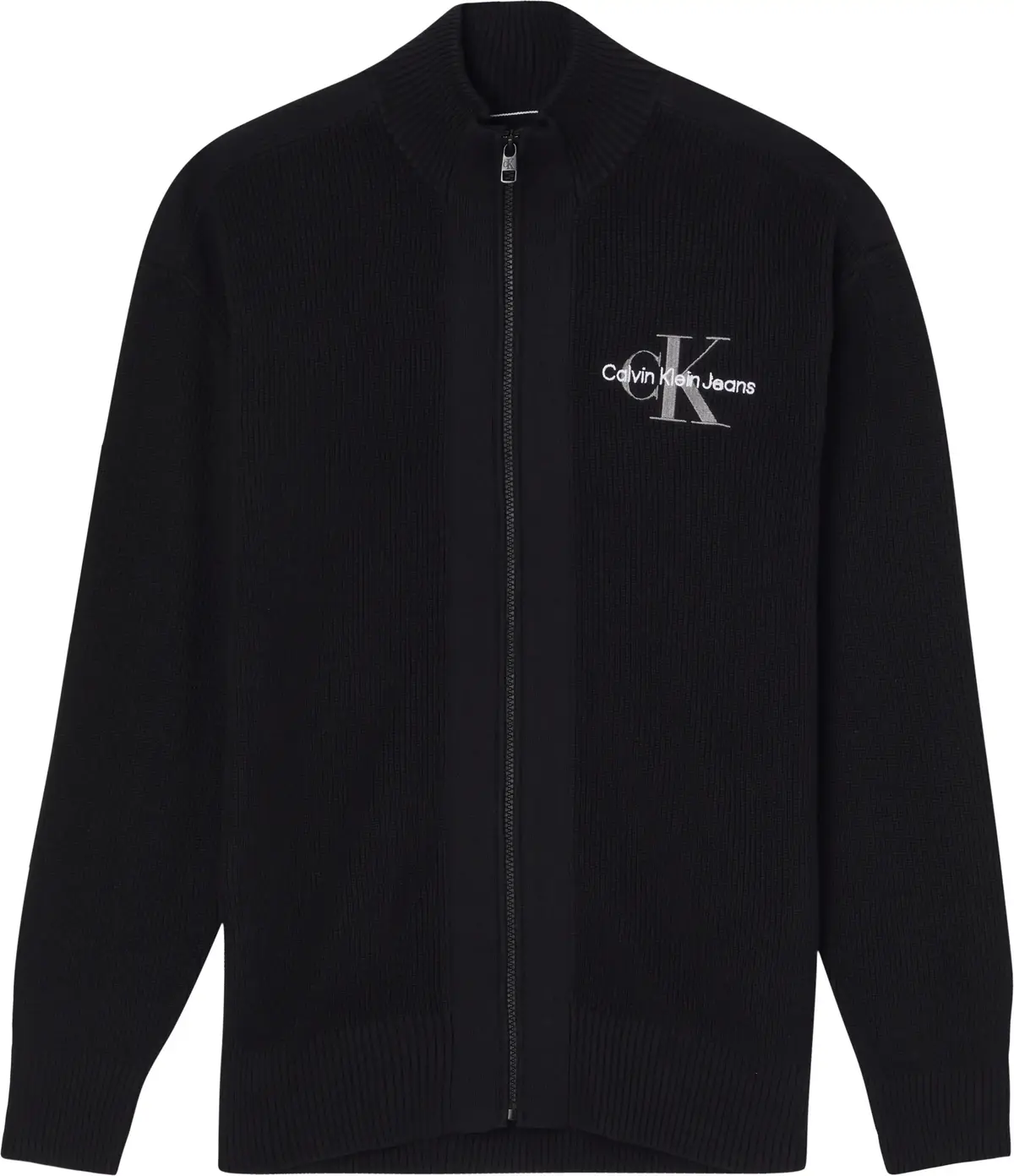Calvin Klein MONOLOGO ZIP-THROUGH Erkek Siyah Kazak