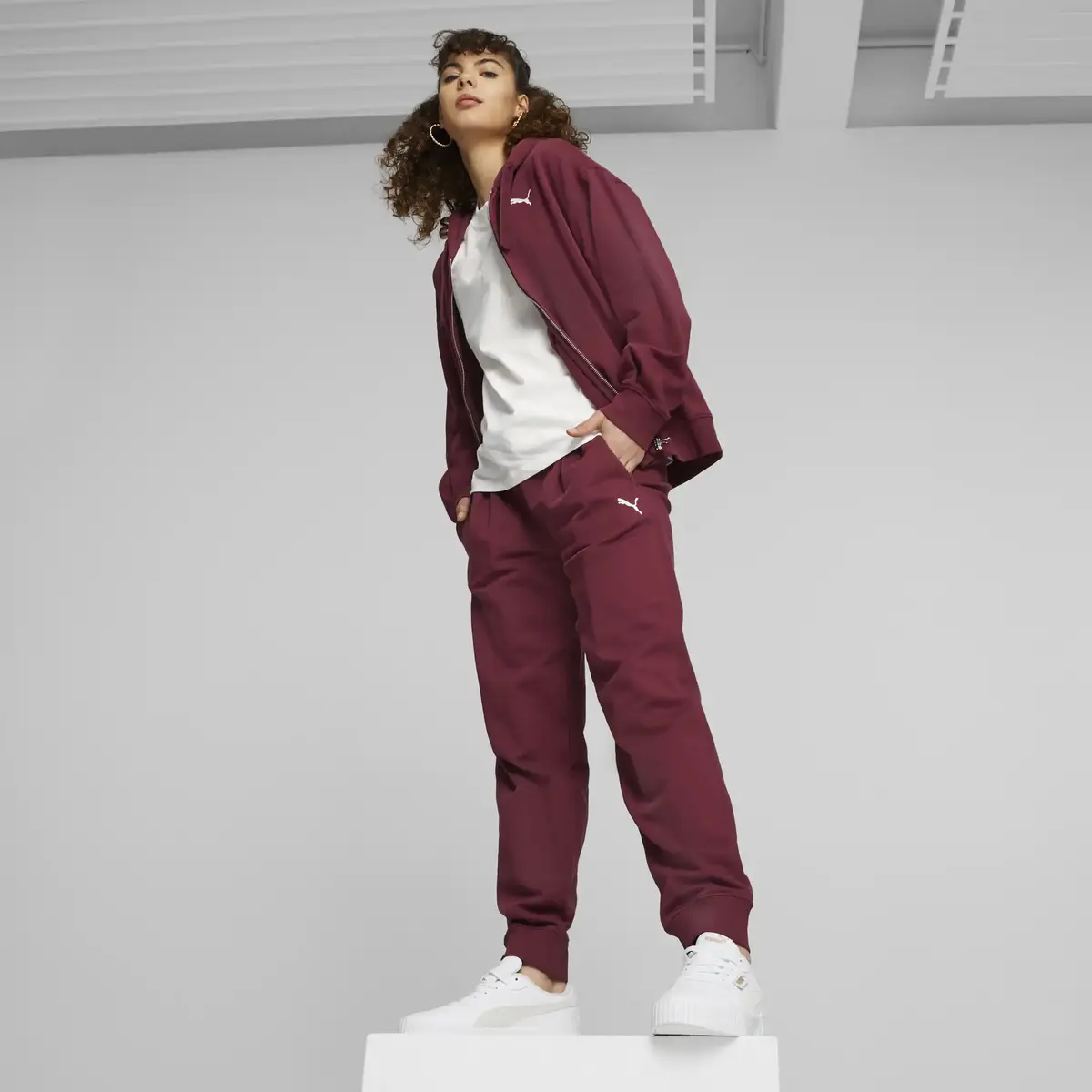 Puma HER Full-Zip Hoodie TR Bordo Kadın Hoodie