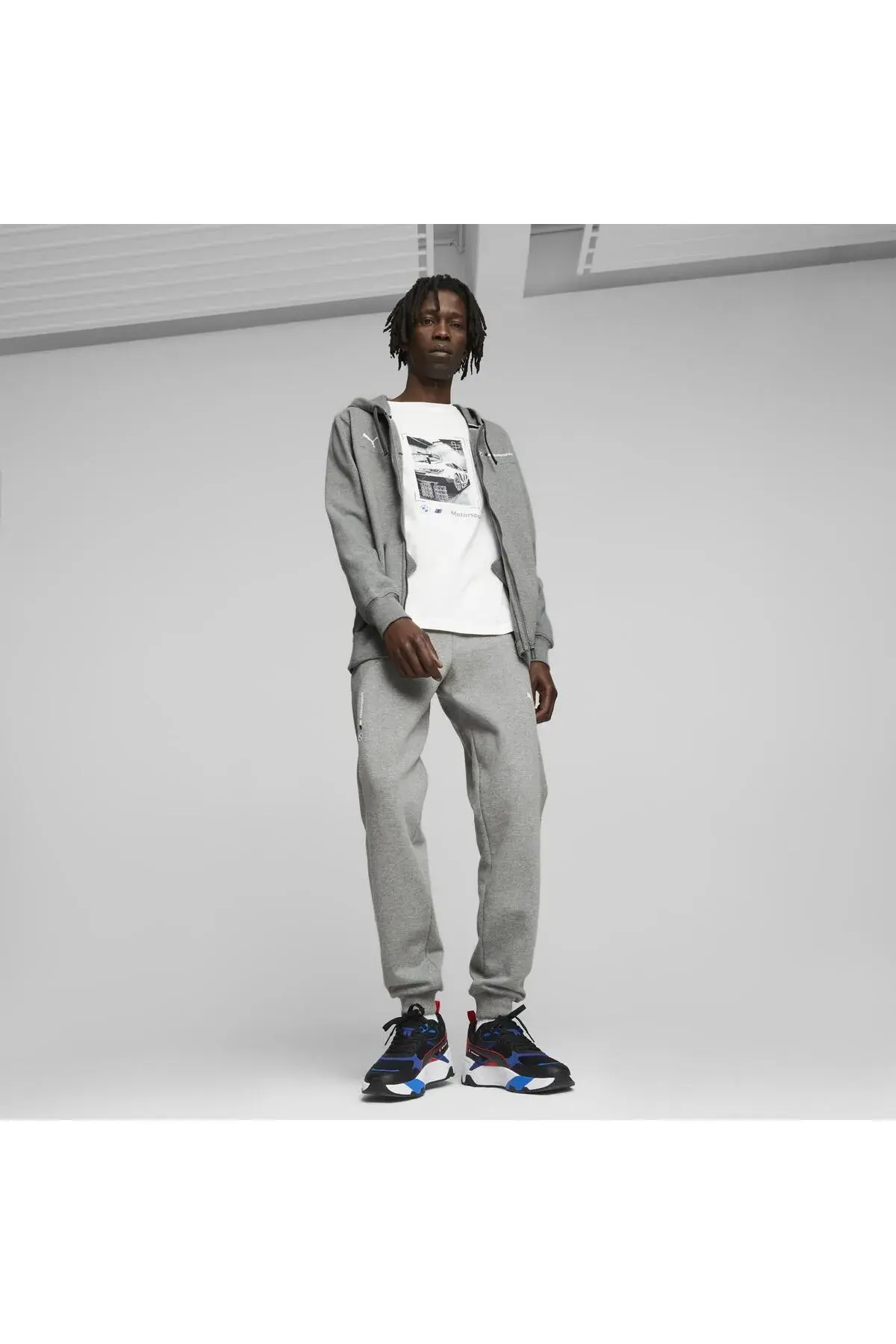 Puma BMW MMS Hdd Sweat Jacket Gri Erkek Fermuarlı Ceket