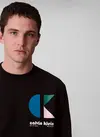 Calvin Klein LS EU 350TERRY CK BAUHAUS LOGO C Siyah Erkek Sweatshirt