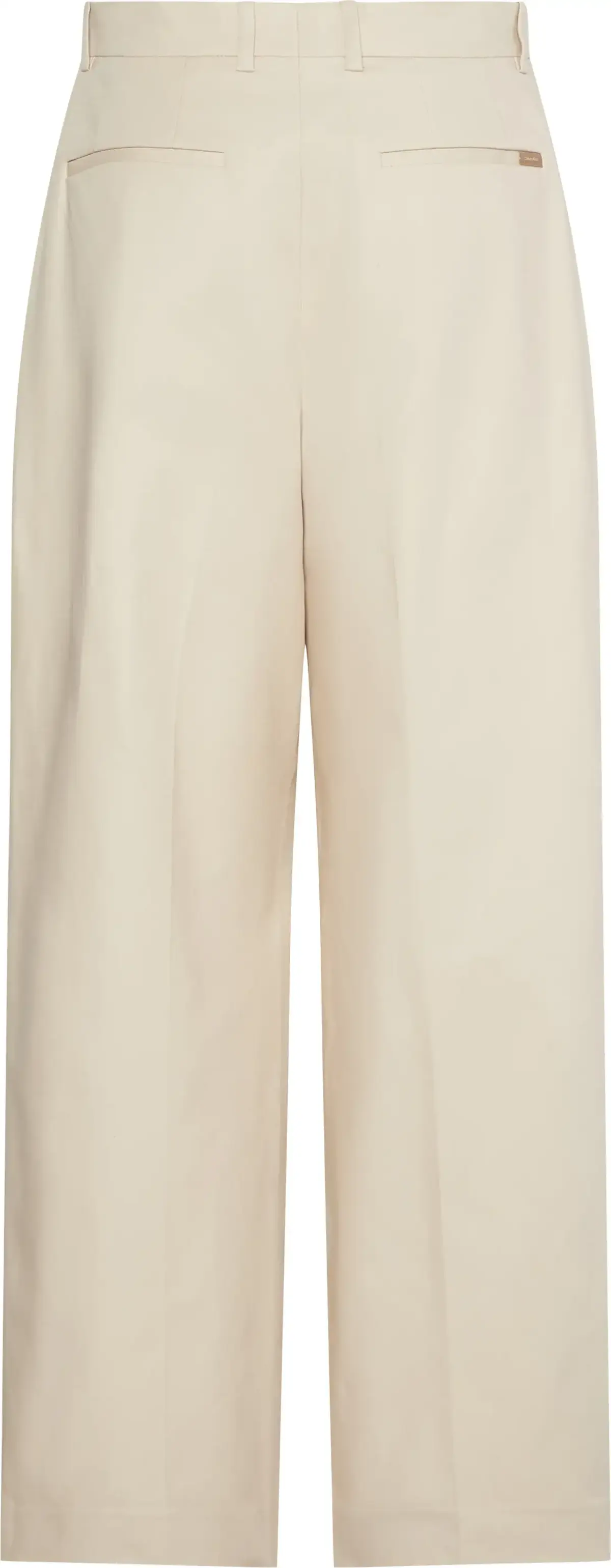 Calvin Klein STRETCH CHINO W/ PLEAT - WIDE LE Kadın Krem Kumaş Pantolon