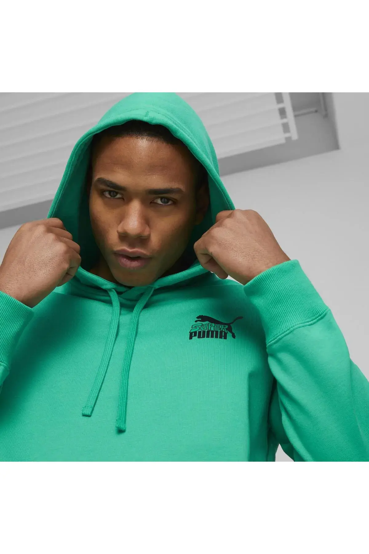 Puma CLASSICS SUPER PUMA Graphic Hoodie TR Yeşil Erkek Hoodie