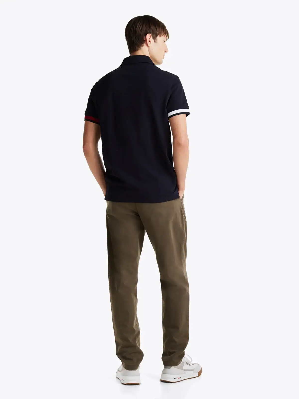 Tommy Hilfiger FLAG CUFF SLIM POLO, DW5 Siyah Erkek T-Shirt & Polo