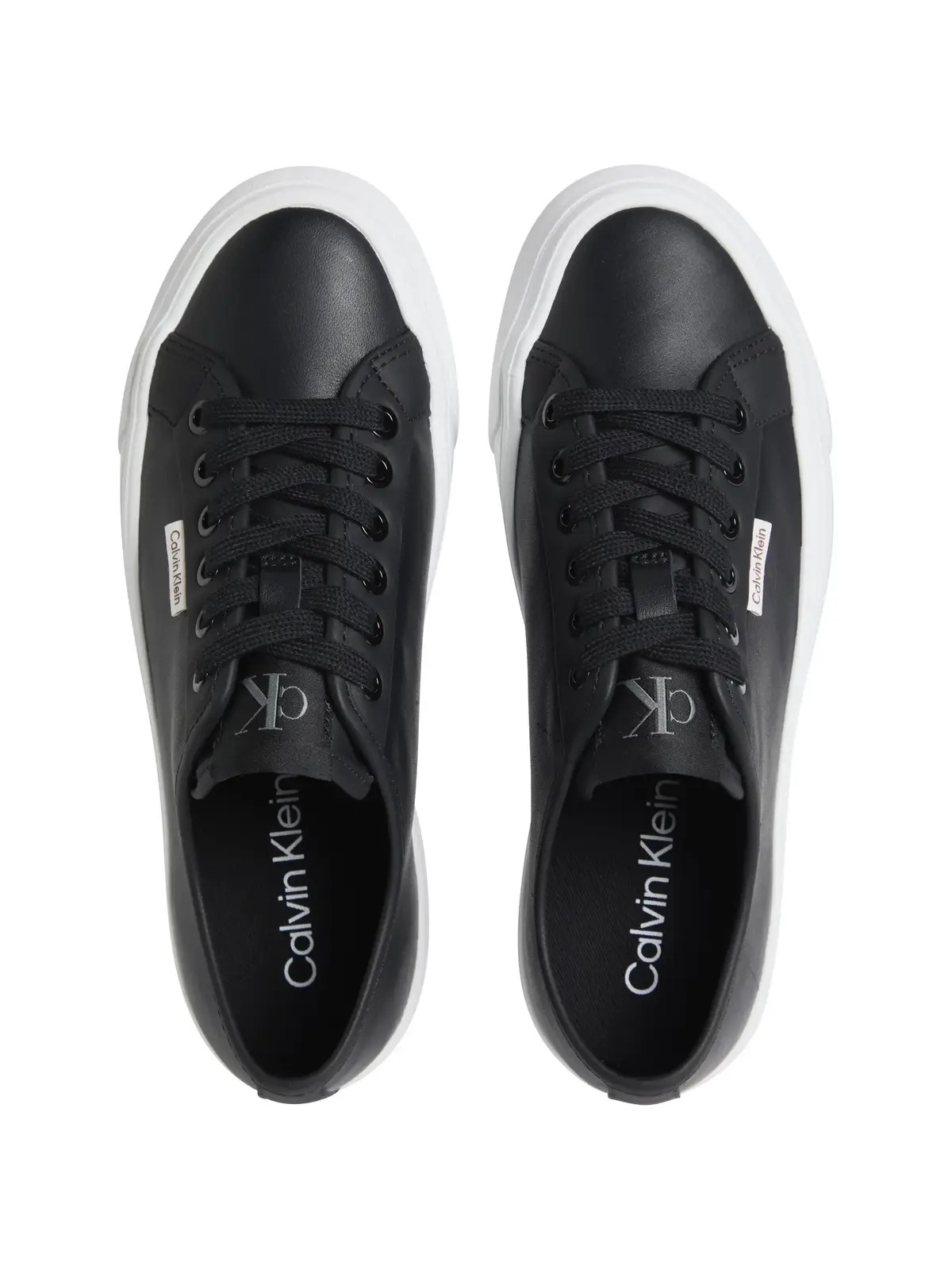 Calvin Klein VULC FLATF LACE UP LTH Kadın Siyah Günlük Spor Ayakkabı