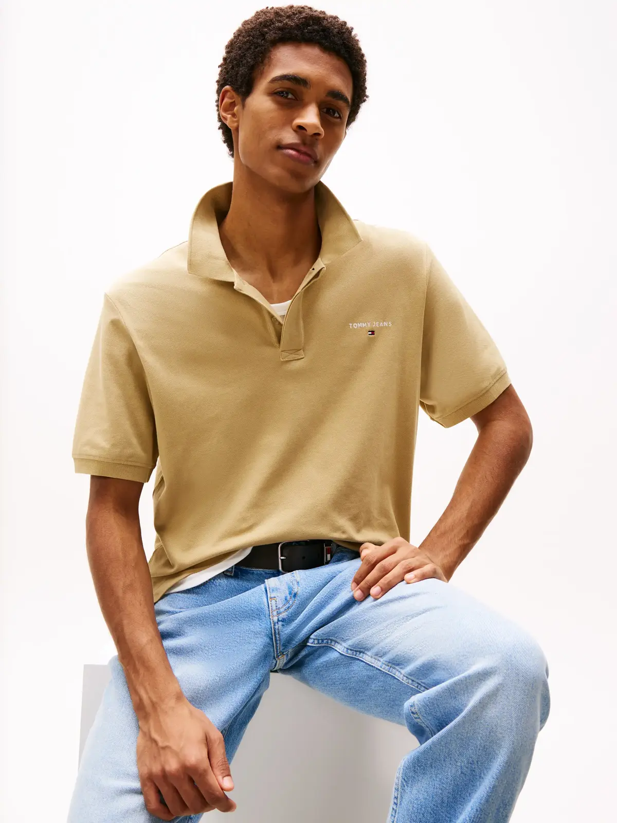 Tommy Hilfiger TJM REG LINEAR POLO, ACT Bej Erkek T-Shirt & Polo