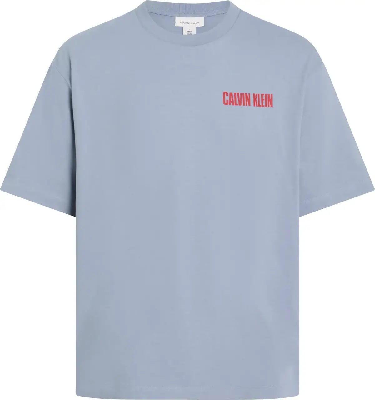 Calvin Klein SS 16S RLX VERT LOGO, TMP Mavi Erkek T-Shirt & Polo