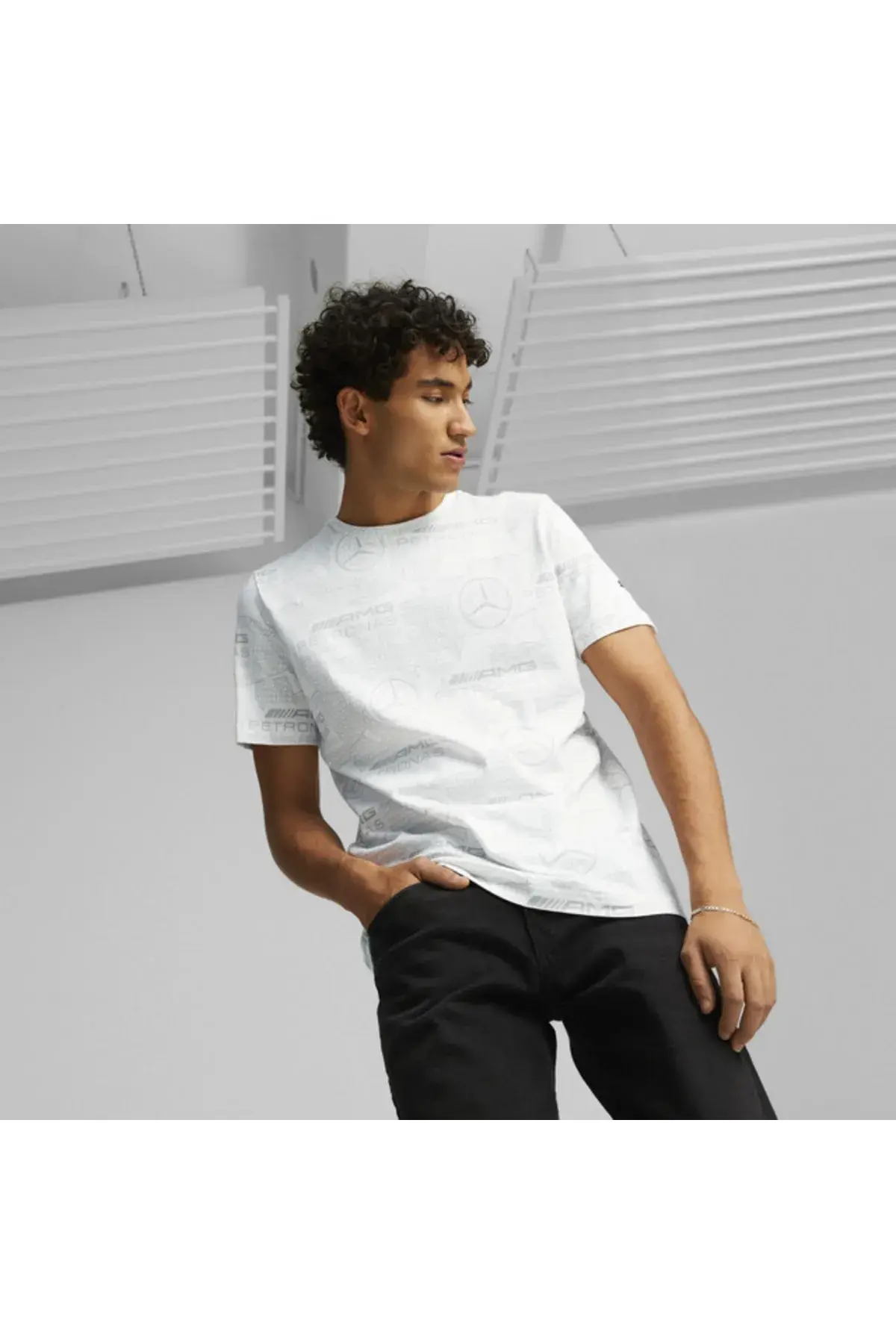 Puma Mapf1 Aop Logo Tee Beyaz Erkek T-Shirt
