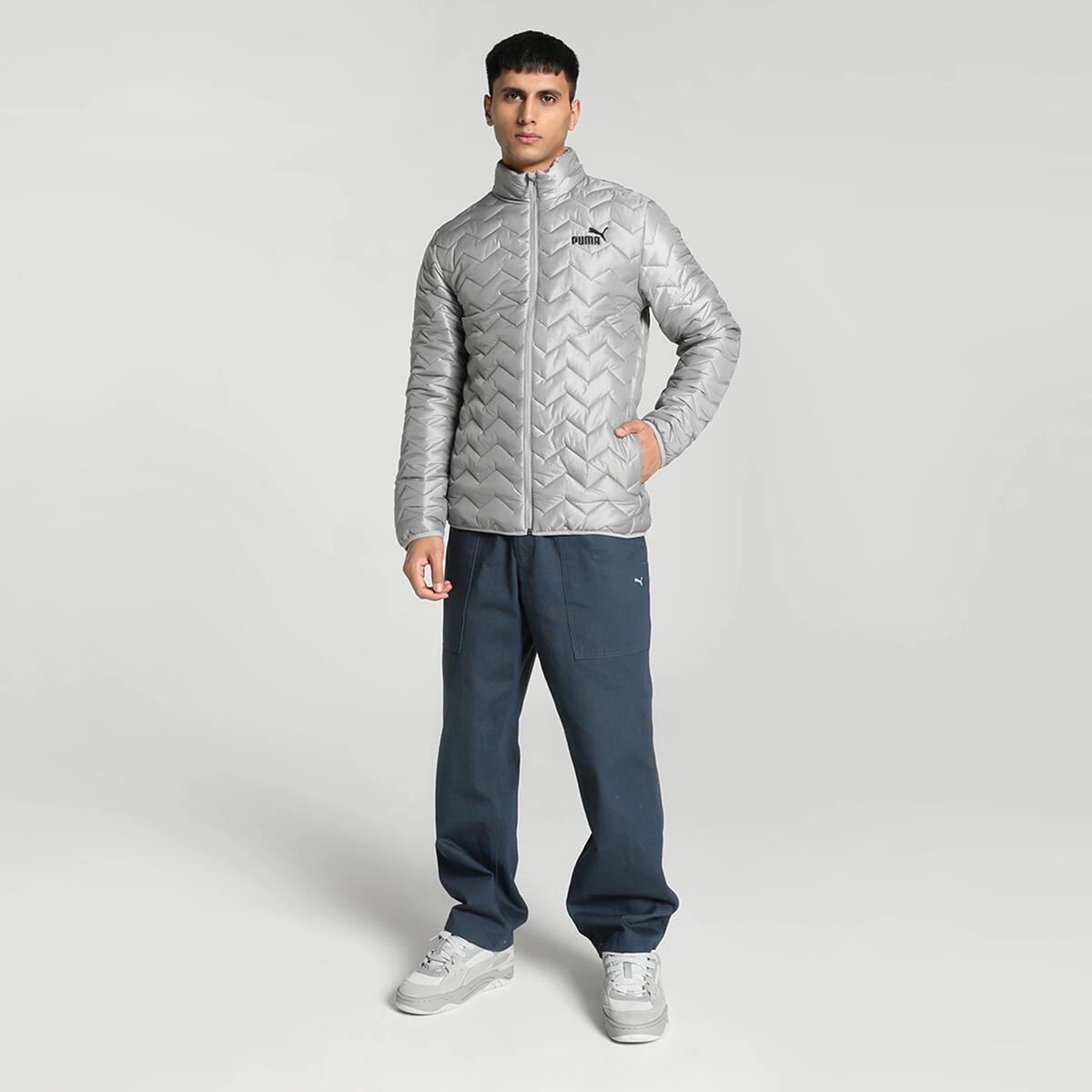 Puma Embossed Elevated Jacket Gri Erkek Mont