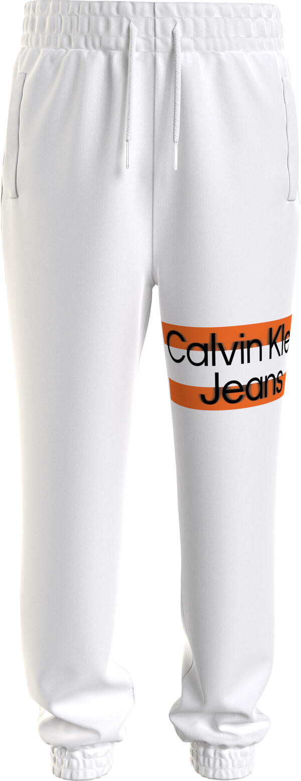 Calvin Klein MAXI BLOCK LOGO SWEA Erkek Beyaz Eşofman Altı