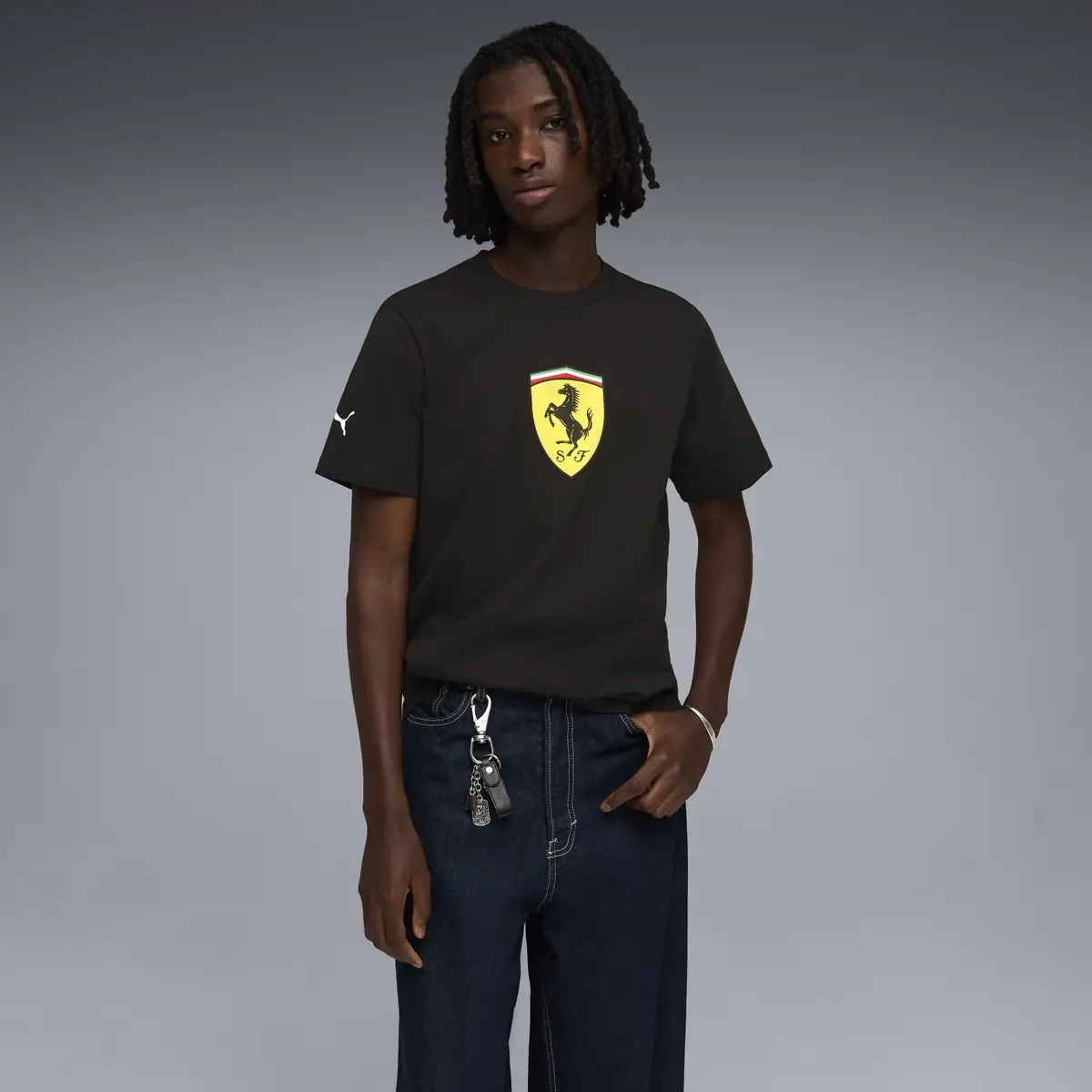 Puma Ferrari Colored Shield Tee Siyah Erkek T-Shirt