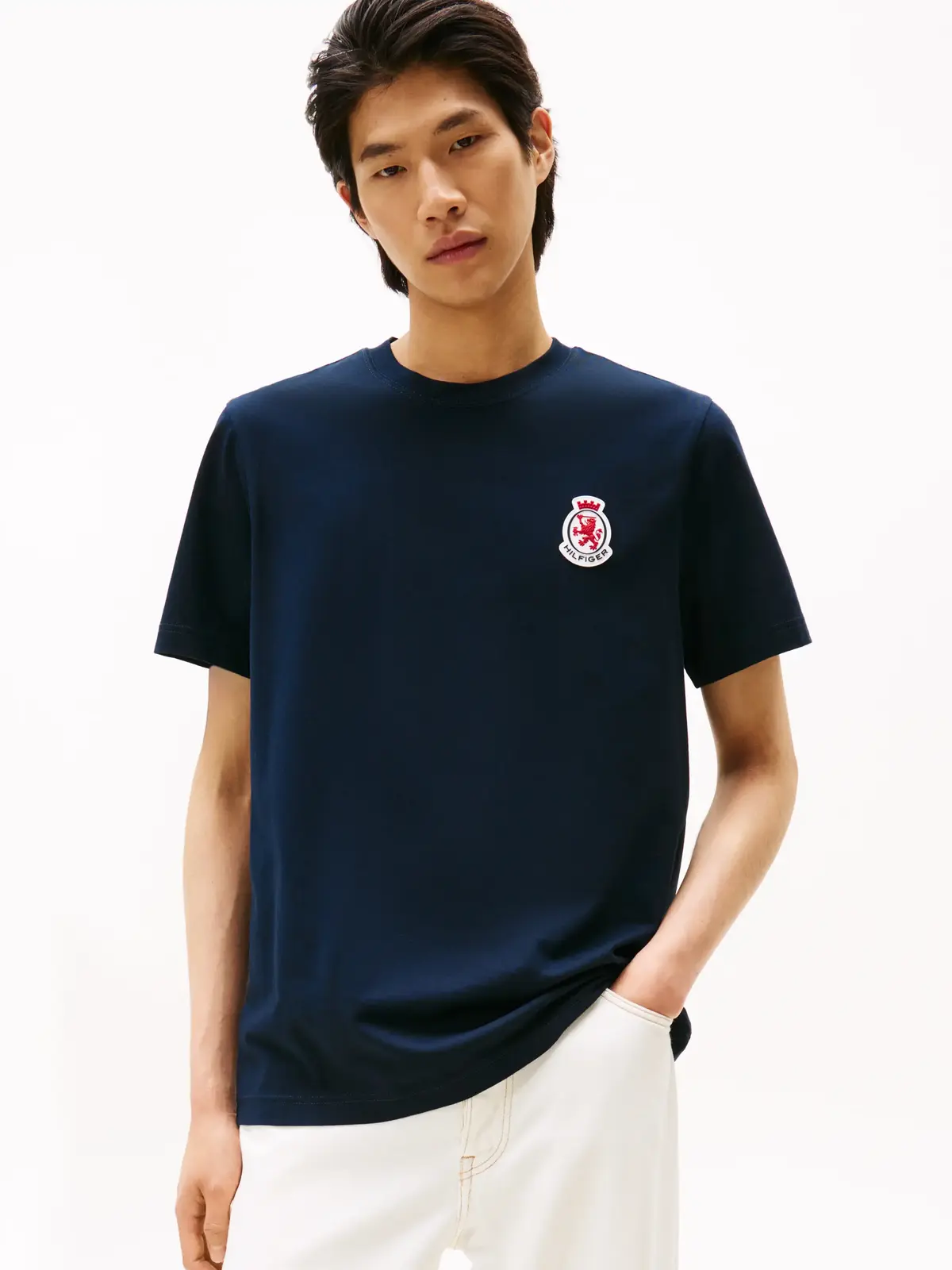 Tommy Hilfiger RWB CREST TEE, DW5 Siyah Erkek T-Shirt & Polo