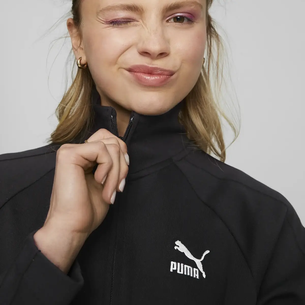 Puma T7 Track Jacket Siyah Kadın Fermuarlı Sweatshirt