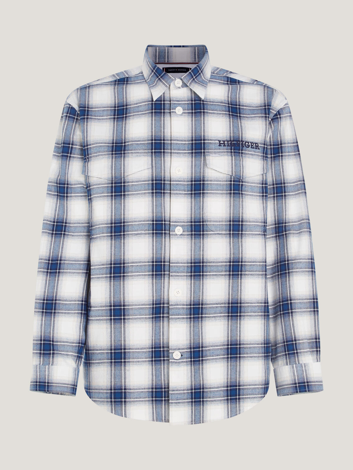 Tommy Hilfiger SHADOW CHECK OVERSHI Erkek Mavi Gömlek