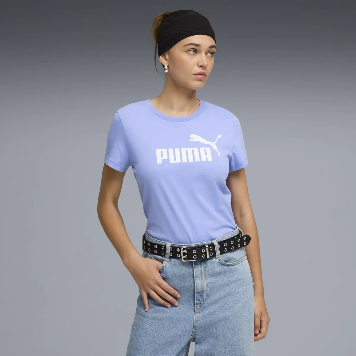 Puma ESS No. 1 Logo Tee Mor Kadın T-Shirt & Polo