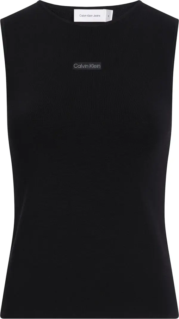 Calvin Klein PLACED INST SWEATER, BEH Siyah Kadın T-Shirt & Polo