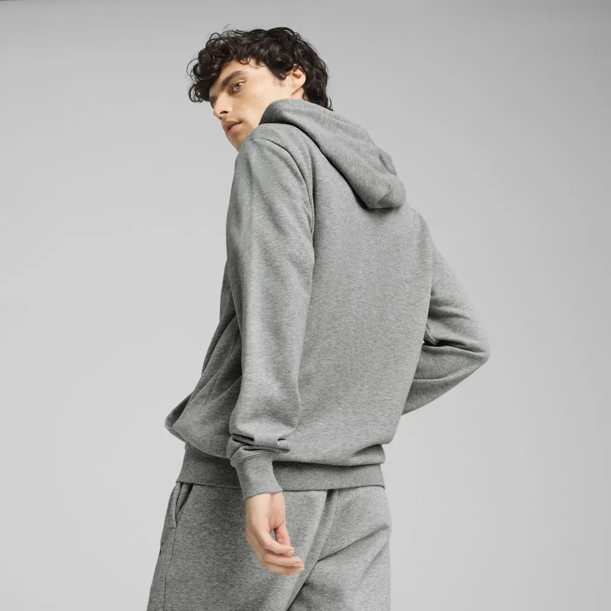 Puma ESS Full-Zip Hoodie Gri Erkek Hoodie