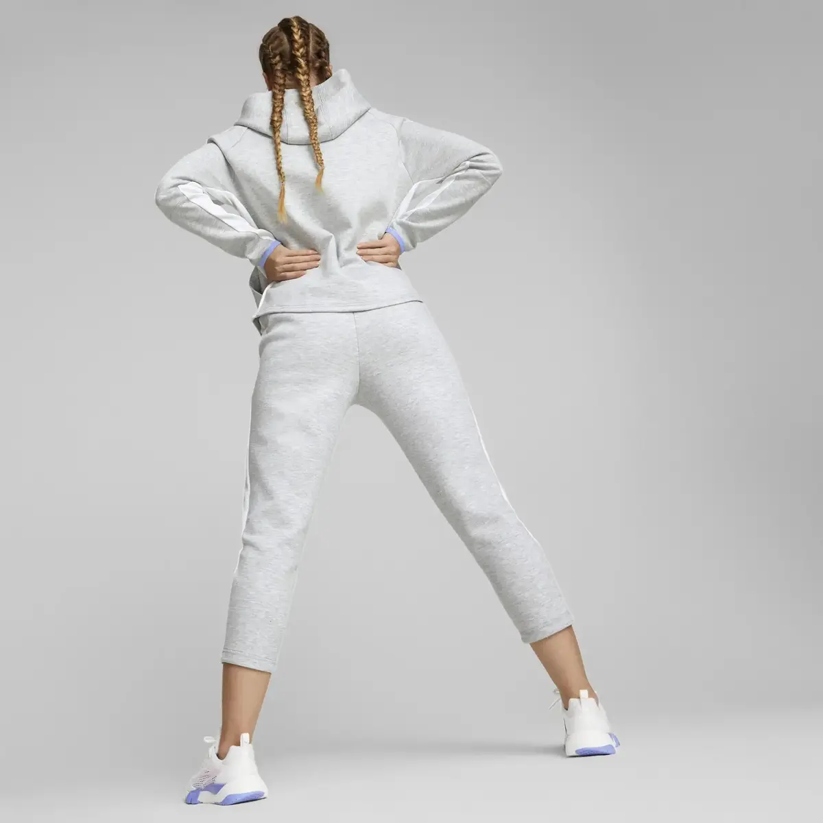 Puma EVOSTRIPE High-Waist Pants Gri Kadın Eşofman Altı