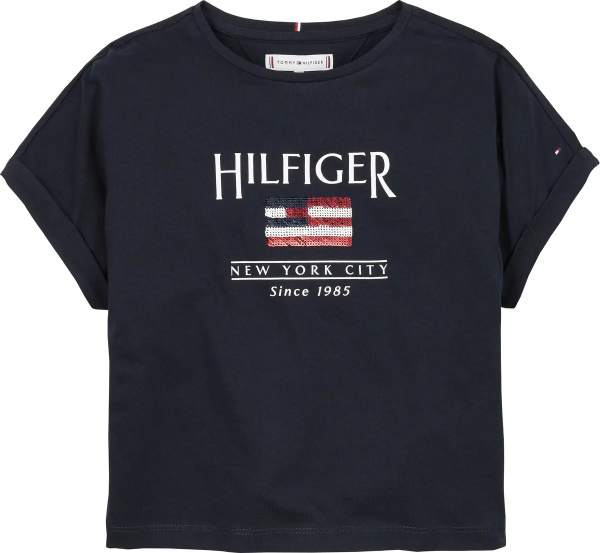 Tommy Hilfiger HILFIGER SEQUINS FLA, C1G Lacivert Kız Çocuk T-Shirt & Polo