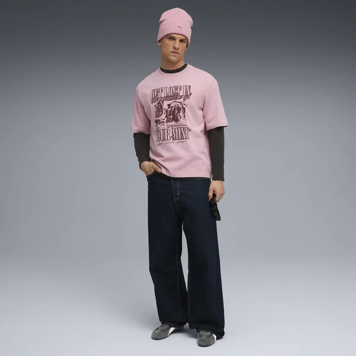 Puma GRAPHIC Tee Pembe Erkek T-Shirt