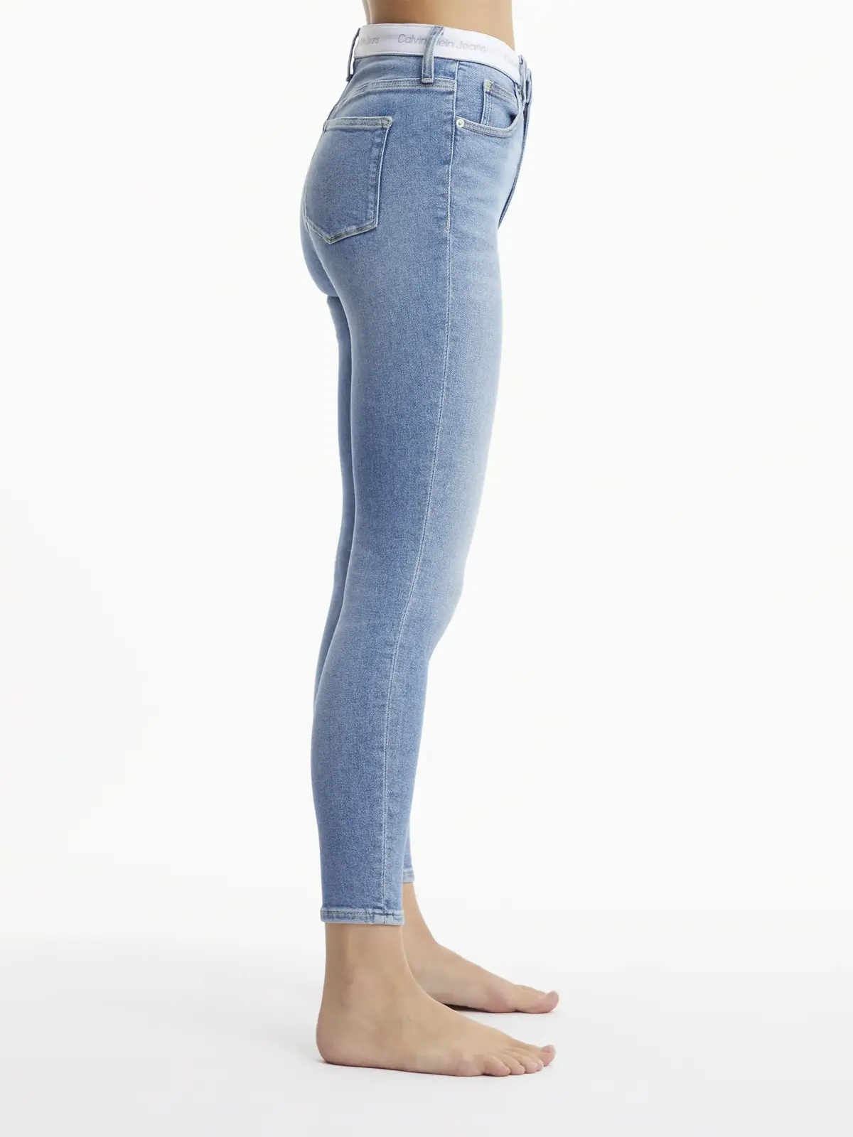 Calvin Klein HIGH RISE SUPER SKIN Kadın Mavi Kot Pantolon