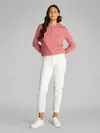 Calvin Klein CK EMB TERRY ZIP THR Pembe Kadın Fermuarlı Kapüşonlu Sweatshirt