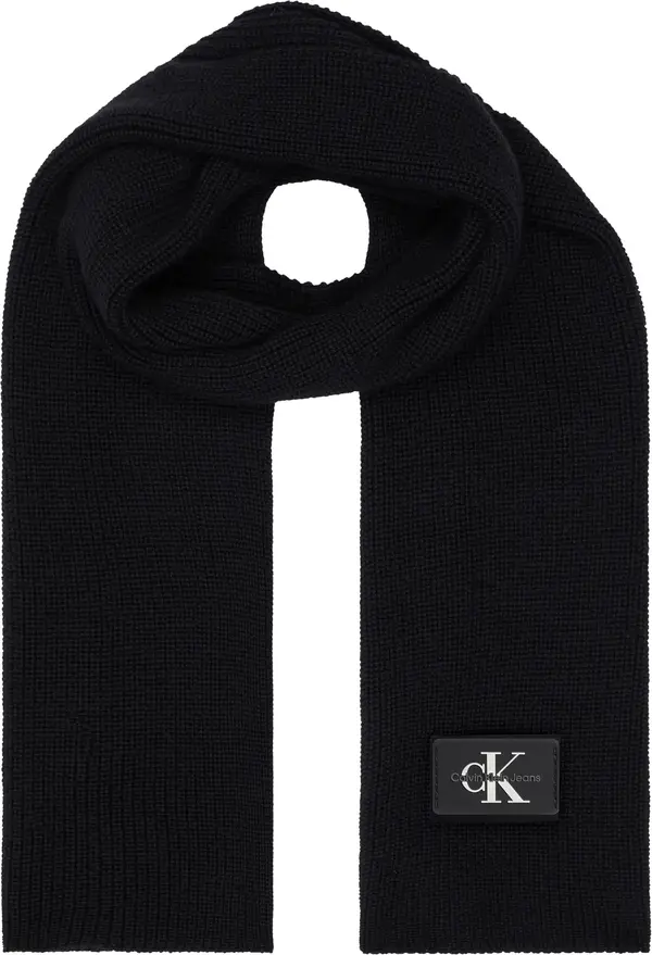 Calvin Klein MONOLOGO RUBBER PATC Kadın Siyah Atkı