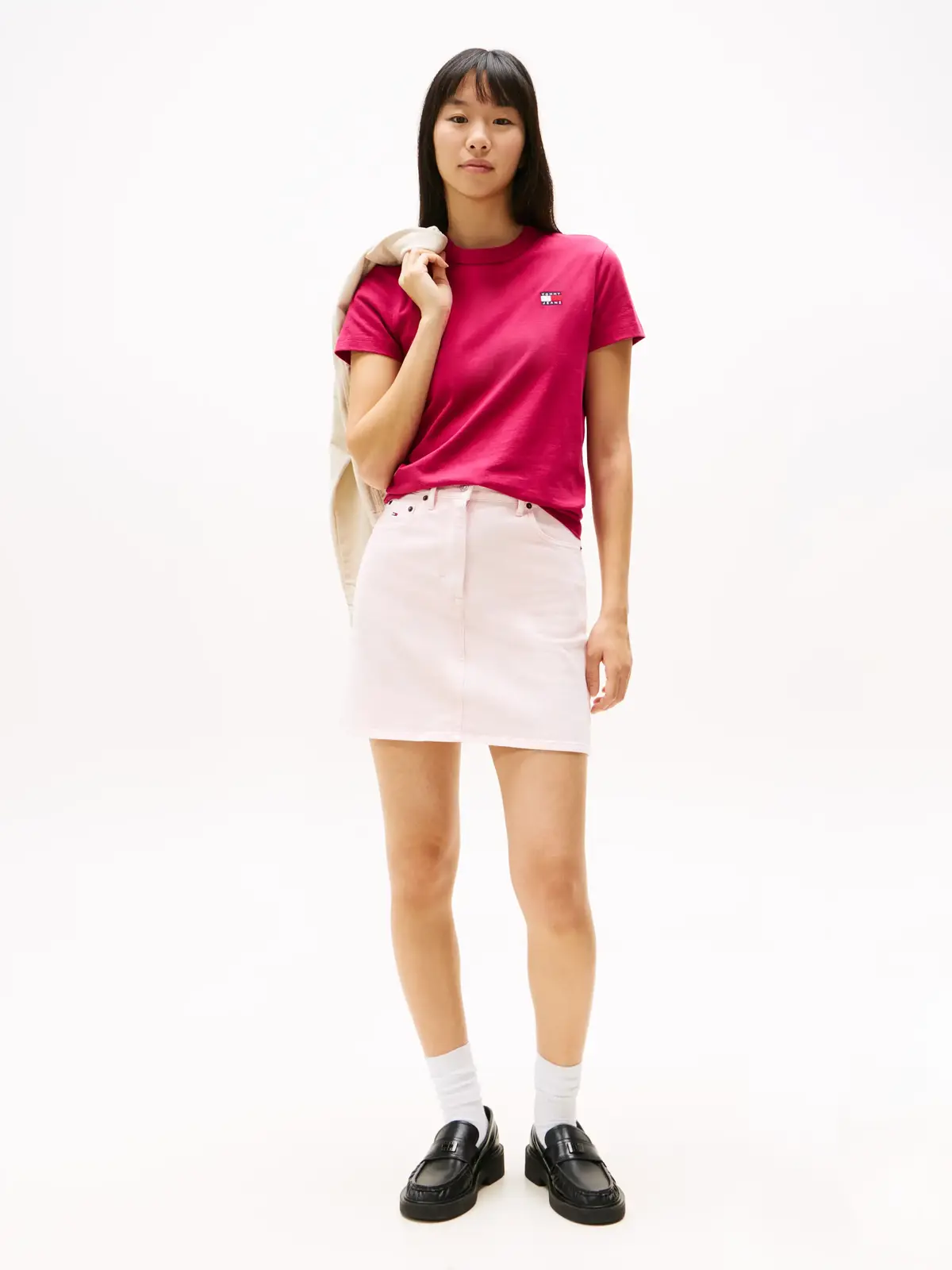 Tommy Hilfiger TJW REG BADGE TEE, XIP Pembe Kadın T-Shirt & Polo