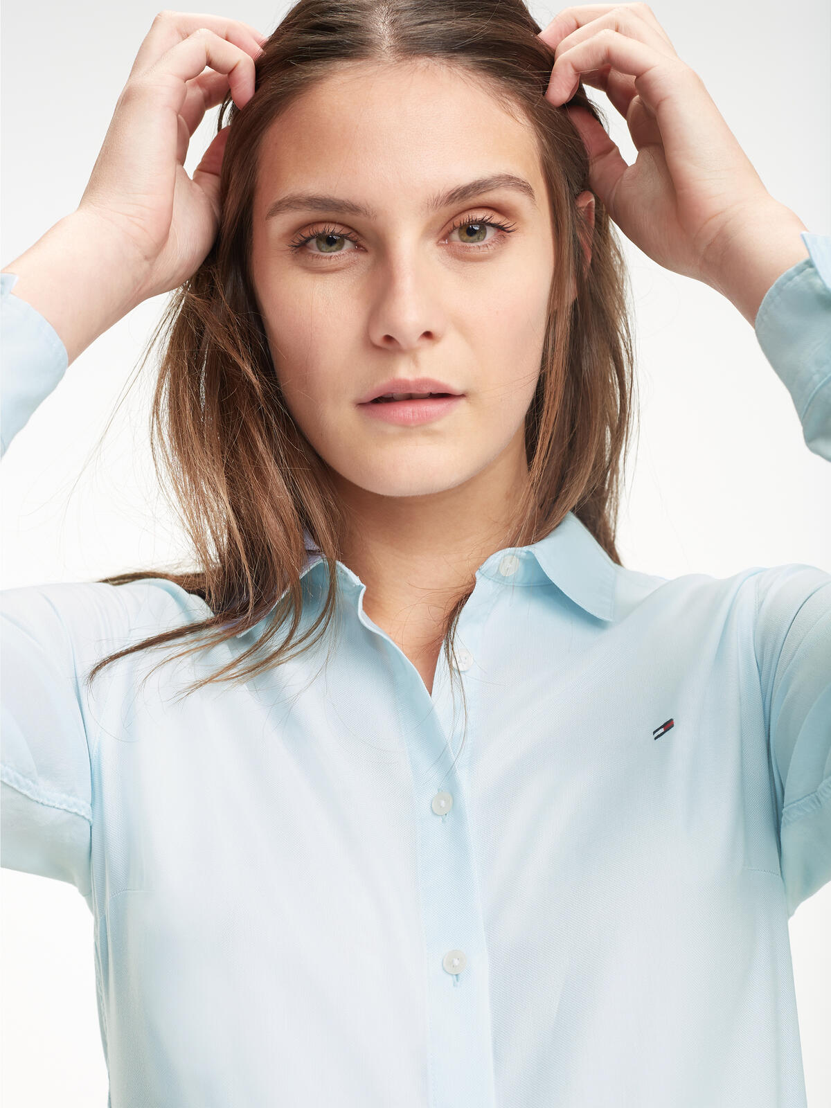 Tommy Hilfiger HERITAGE REGULAR FIT Kadın Mavi Gömlek