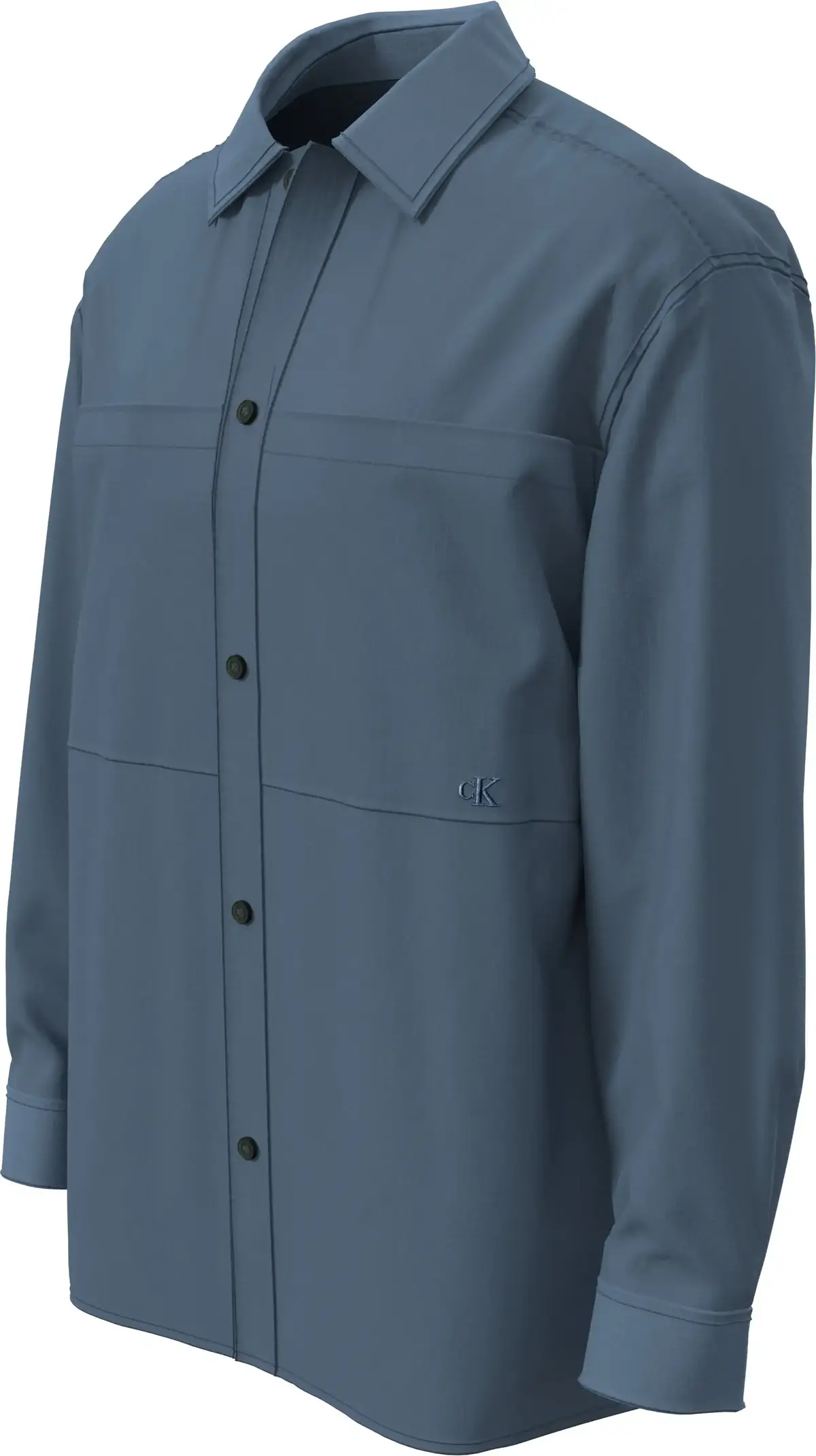 Calvin Klein LS RIPSTOP RELAXED SHIRT Mavi Erkek Tişört