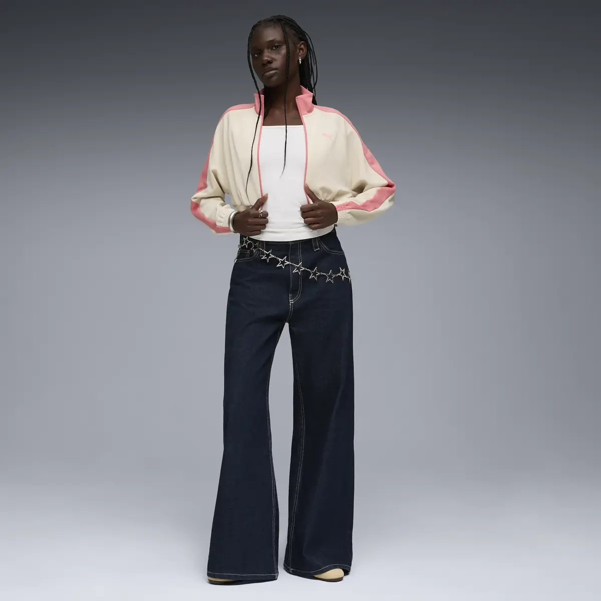 Puma T7 Pique Cropped Jacket Pembe Kadın Crop Ceket