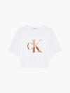 Calvin Klein BRONZE MONOGRAM T-SH Kadın Beyaz T-Shirt