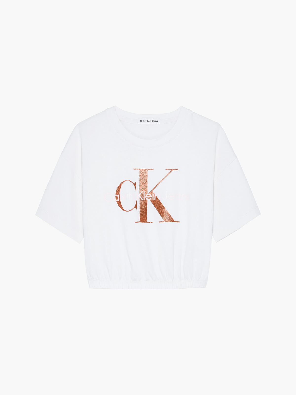 Calvin Klein BRONZE MONOGRAM T-SH Kadın Beyaz T-Shirt