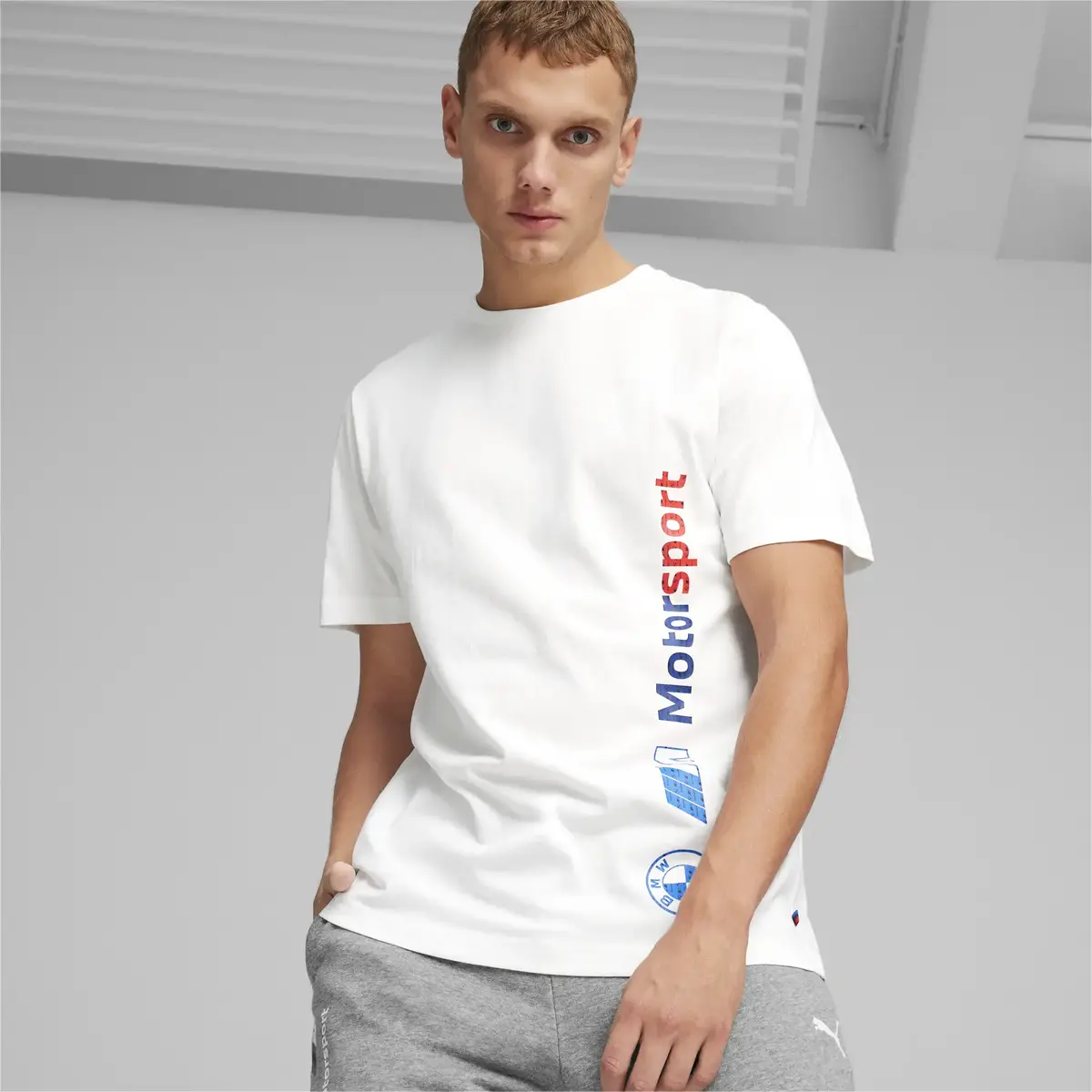 Puma BMW MMS Logo Tee + Beyaz Erkek Tişört
