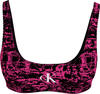 Calvin Klein BRALETTE-PRINT Kadın Pembe Bikini Üstü
