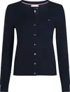 Tommy Hilfiger HERITAGE BUTTON-UP C Kadın Siyah Kazak