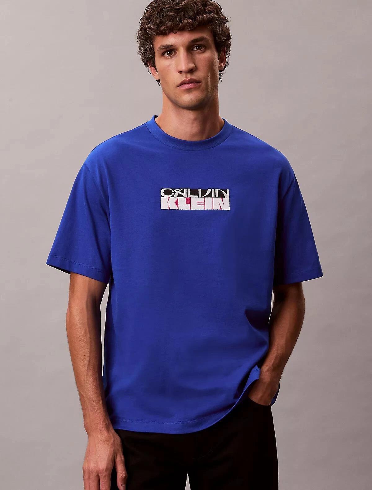 Calvin Klein SS 16S TC CALVIN Mavi Erkek Tişört