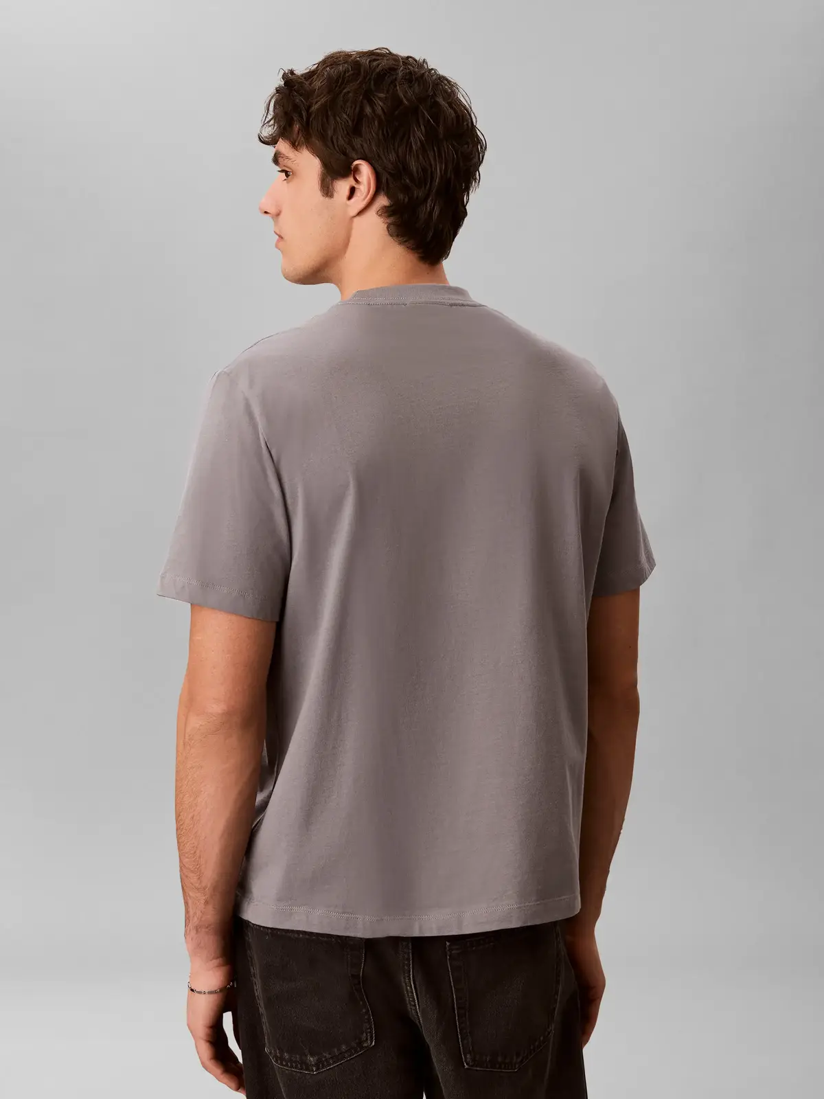 Calvin Klein SS 30S JERSEY EASY Gri Erkek Tişört