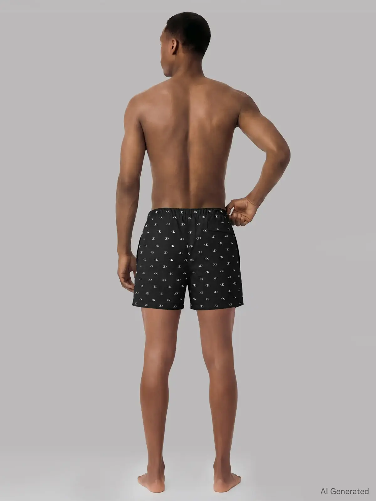Calvin Klein SHORT DRAWSTRING COV Siyah Erkek Logolu Deniz Şortu