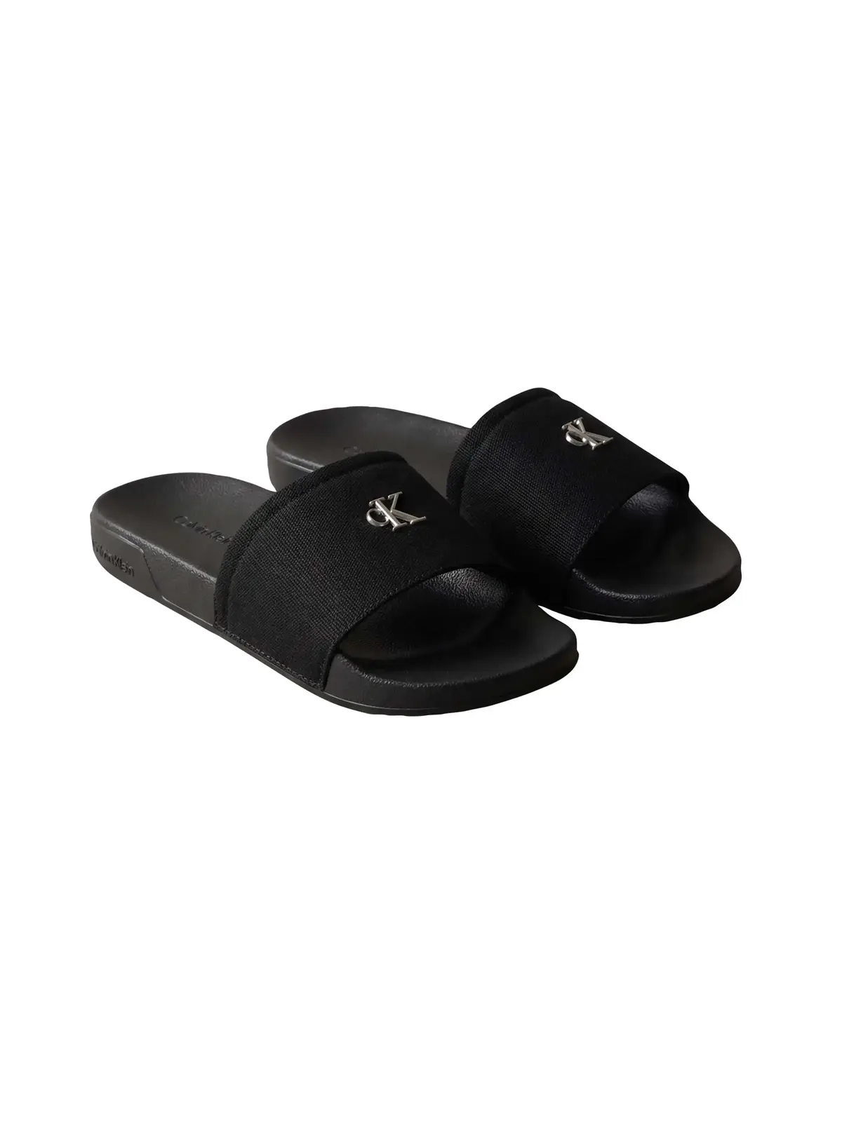 Calvin Klein ESS SLIDE CANVAS HDW Siyah Kanvas Logolu Kadın Terlik