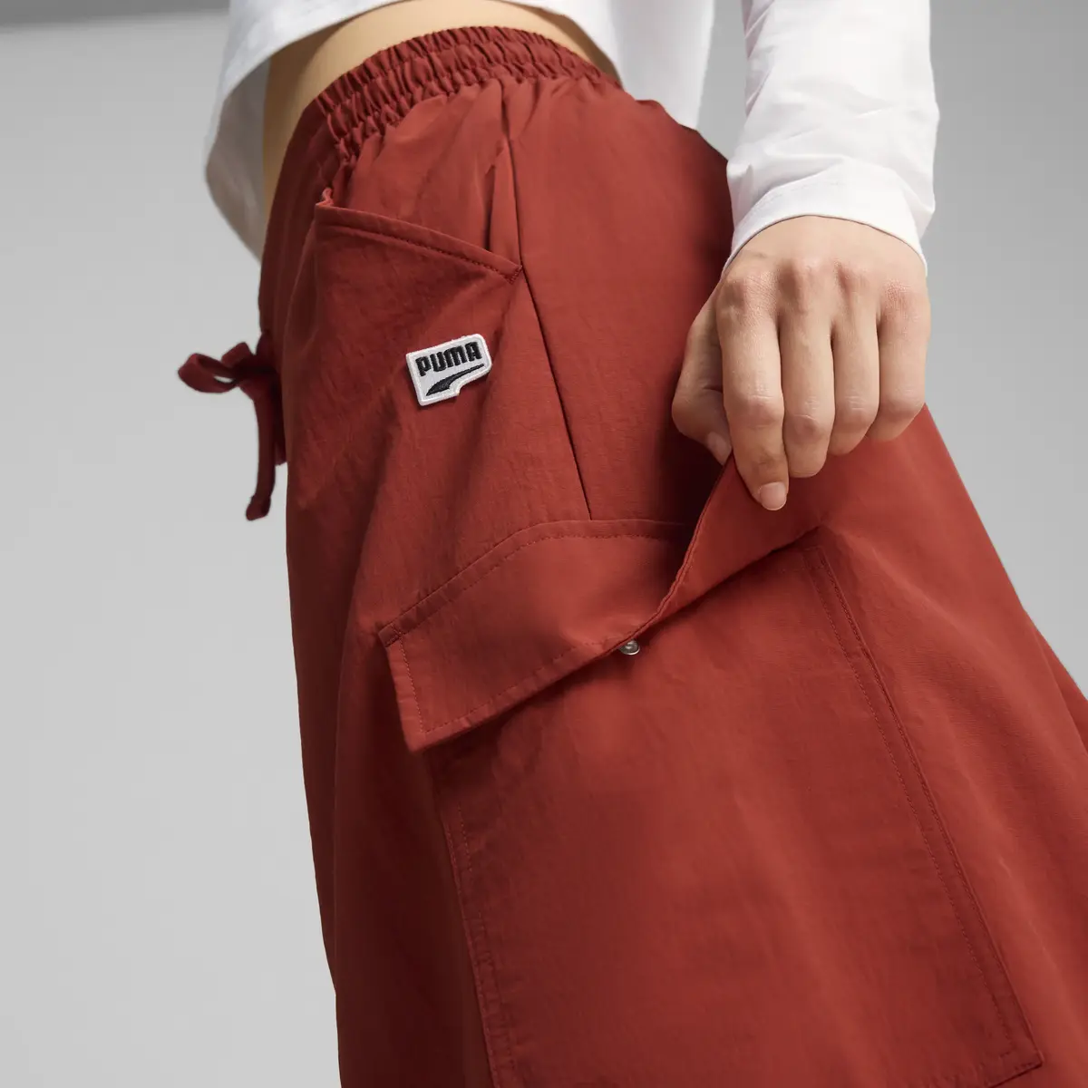 Puma DOWNTOWN Cargo Midi Skirt Kırmızı Kadın Elbise-Etek