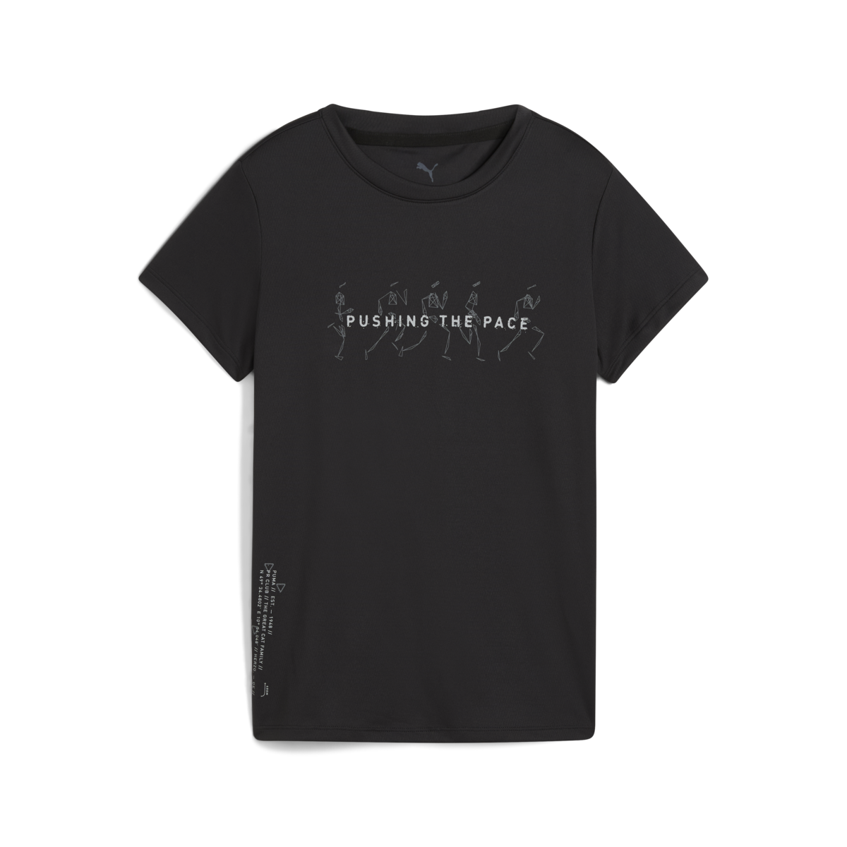 Puma GRAPHICS RUNNING SLOGAN TEE Siyah Kadın T-shirt