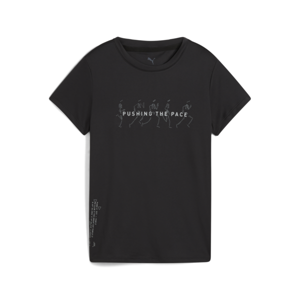 Puma GRAPHICS RUNNING SLOGAN TEE Siyah Kadın T-shirt