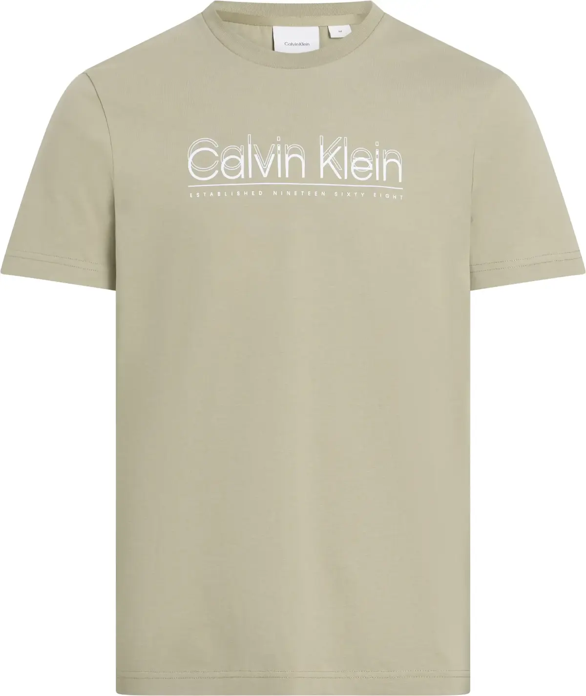 Calvin Klein CP-DOUBLE LOGO T-SHI, HI0 Bej Erkek T-Shirt & Polo