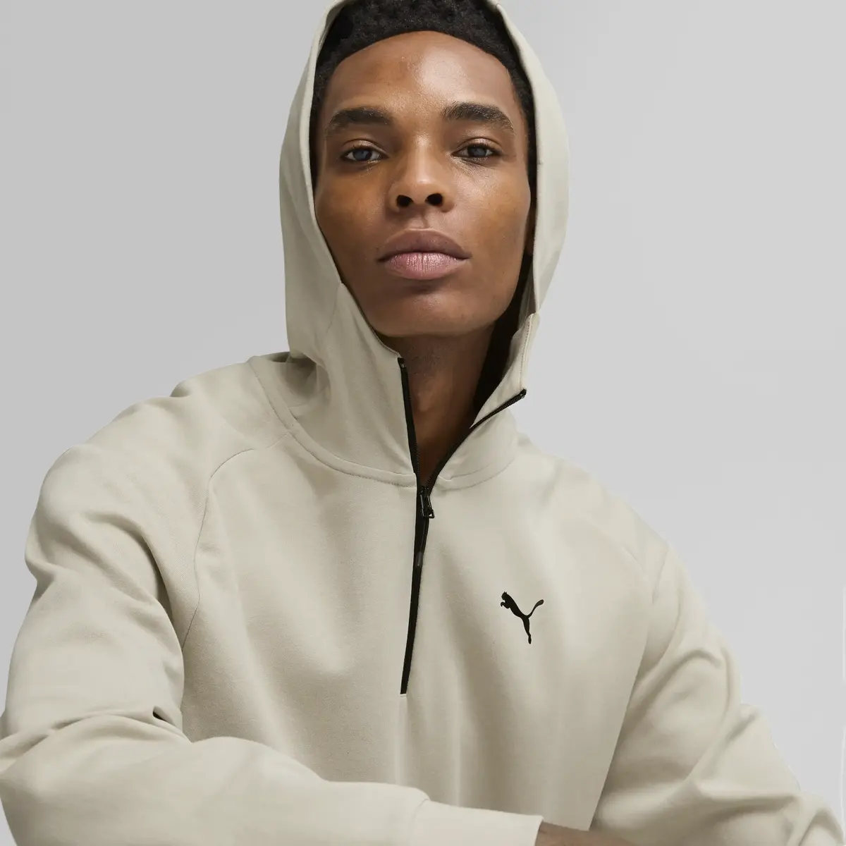 Puma RAD/CAL Hooded Half-Zip Bej Erkek Sweatshirt