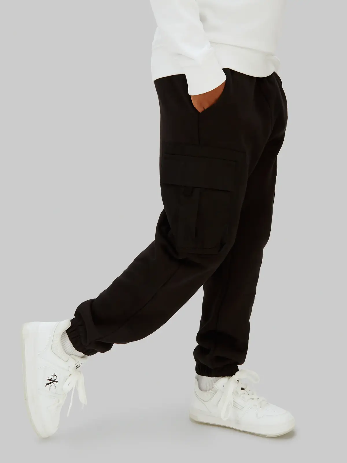 Calvin Klein CONTRAST POCKET Siyah Çocuk Eşofman Alt