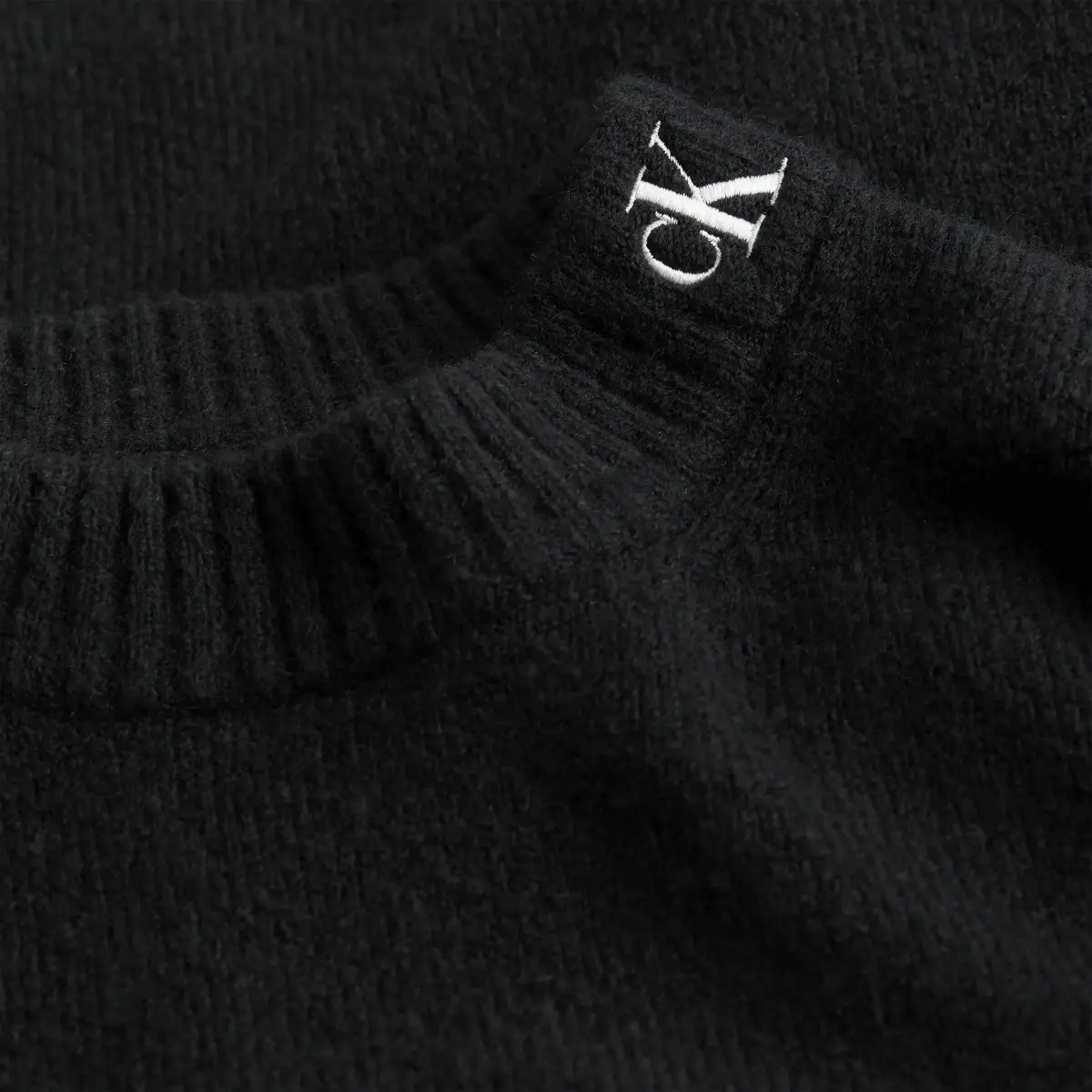 Calvin Klein FLUFFY WIDE OPEN SLE Kadın Siyah Kazak