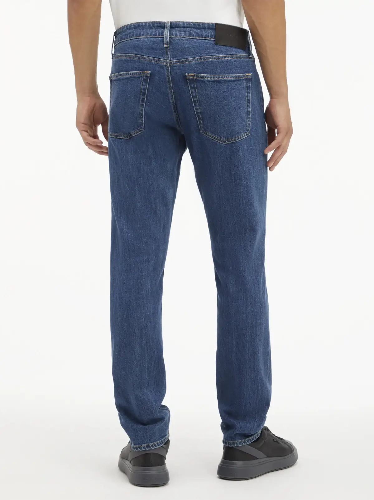 Calvin Klein SLIM FIT MID BLUE, 1A7 Mavi Erkek Jean Pantolon